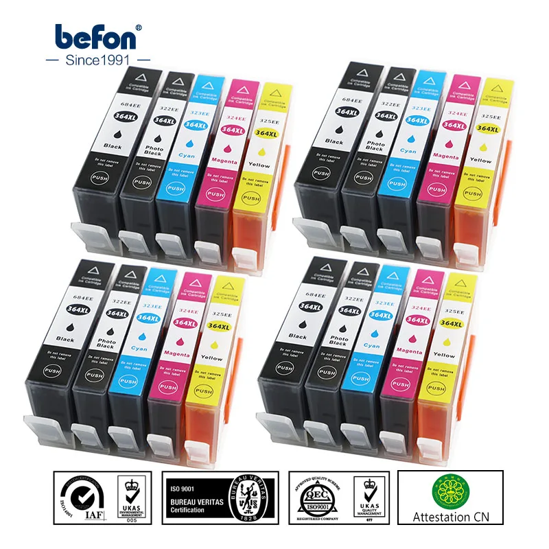Befon X20 364XL чернильный картридж Замена для HP 364 HP364 684 322 фото черный Deskjet 3070A 5510 6510 B209a