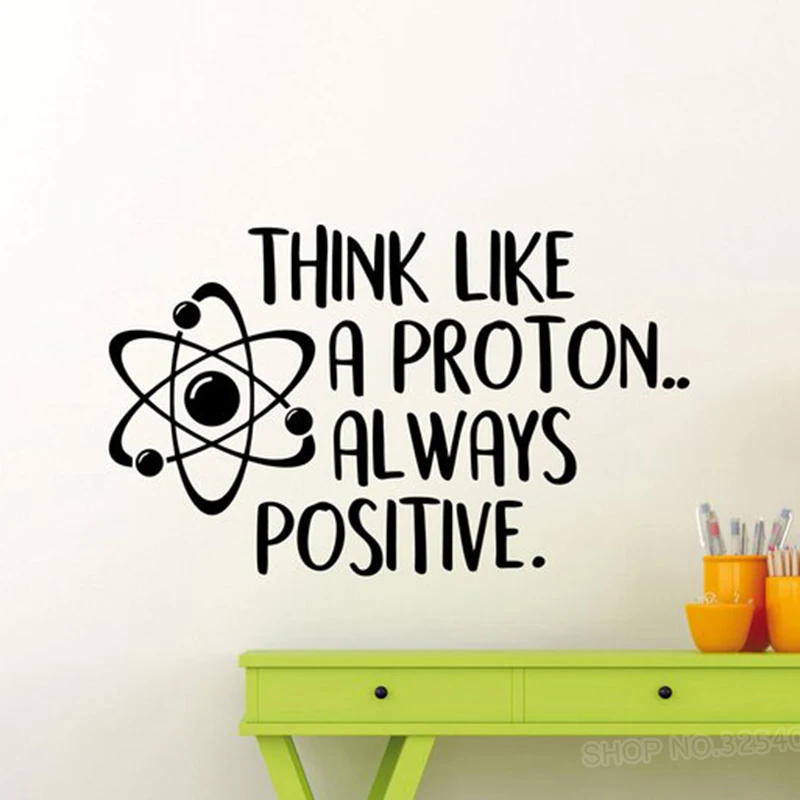 Think Like A Proton всегда позитивная Наклейка на стену плакат научную тематику