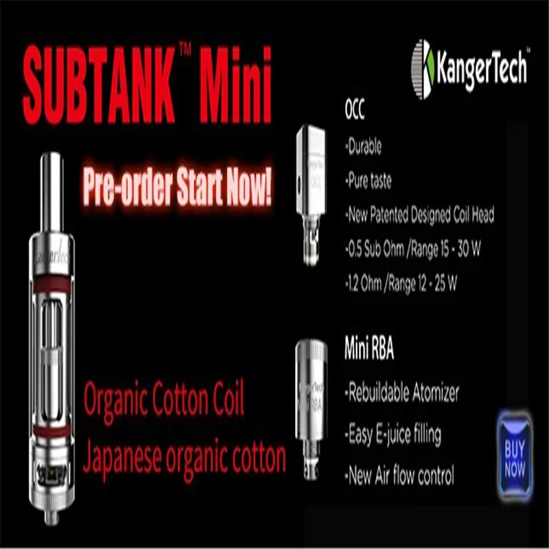 Оригинальный kangertech subtank мини Распылитель kanger occ катушка 4 5 мл Танк clearomizer для eleaf
