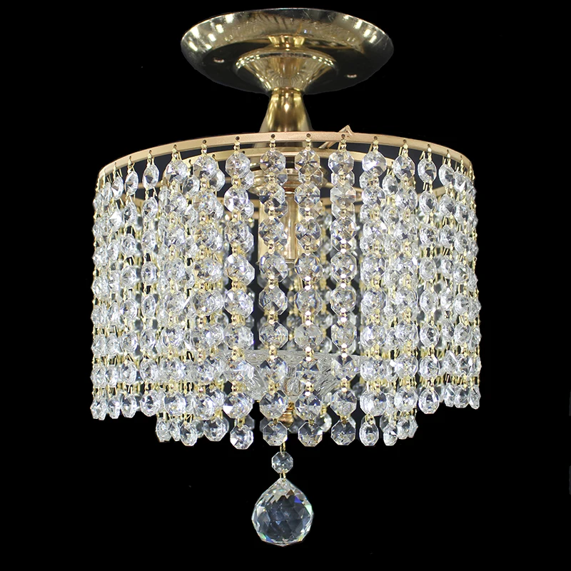 $34.20 Modern golden royal crystal lustre Ceiling Lights E27 vintage art deco LED ceiling Lamp Luminaire For Living Room bedroom hotel