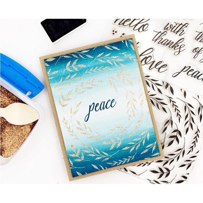 Florals Alphabets Branches Frame Pattern Transparent Clear Silicone Stamp/Seal for DIY scrapbooking/photo album Decor Stencil | Дом и сад