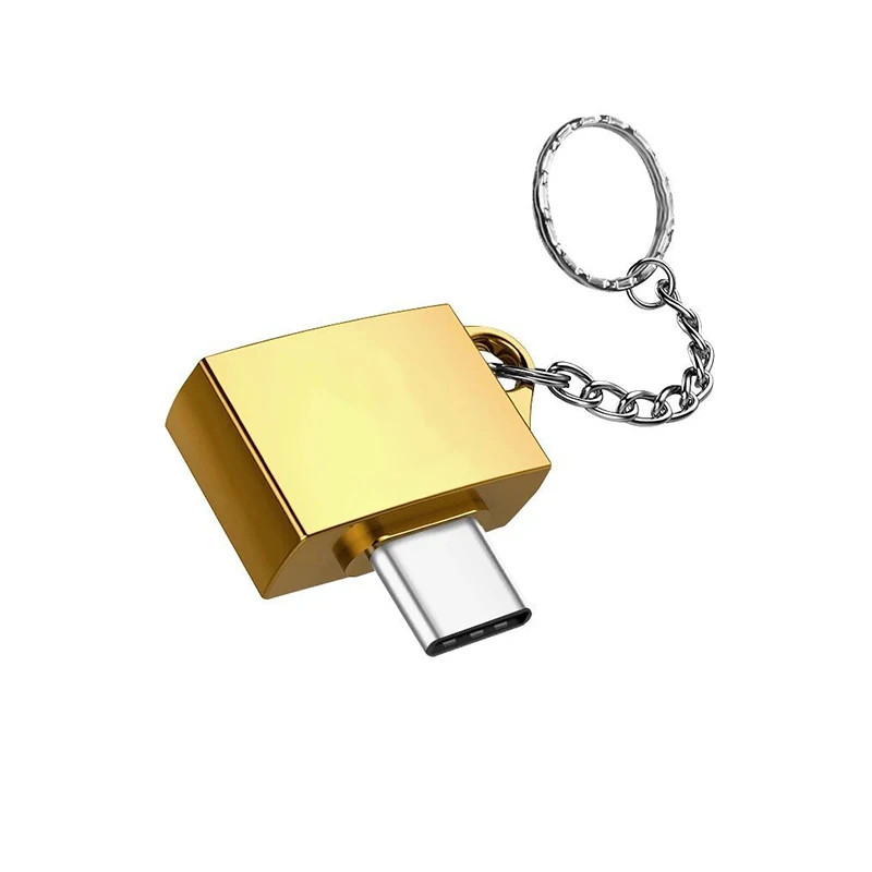 Металлический адаптер с разъемом OTG Type C для USB 2 0 Male Female брелоком телефона геймпад