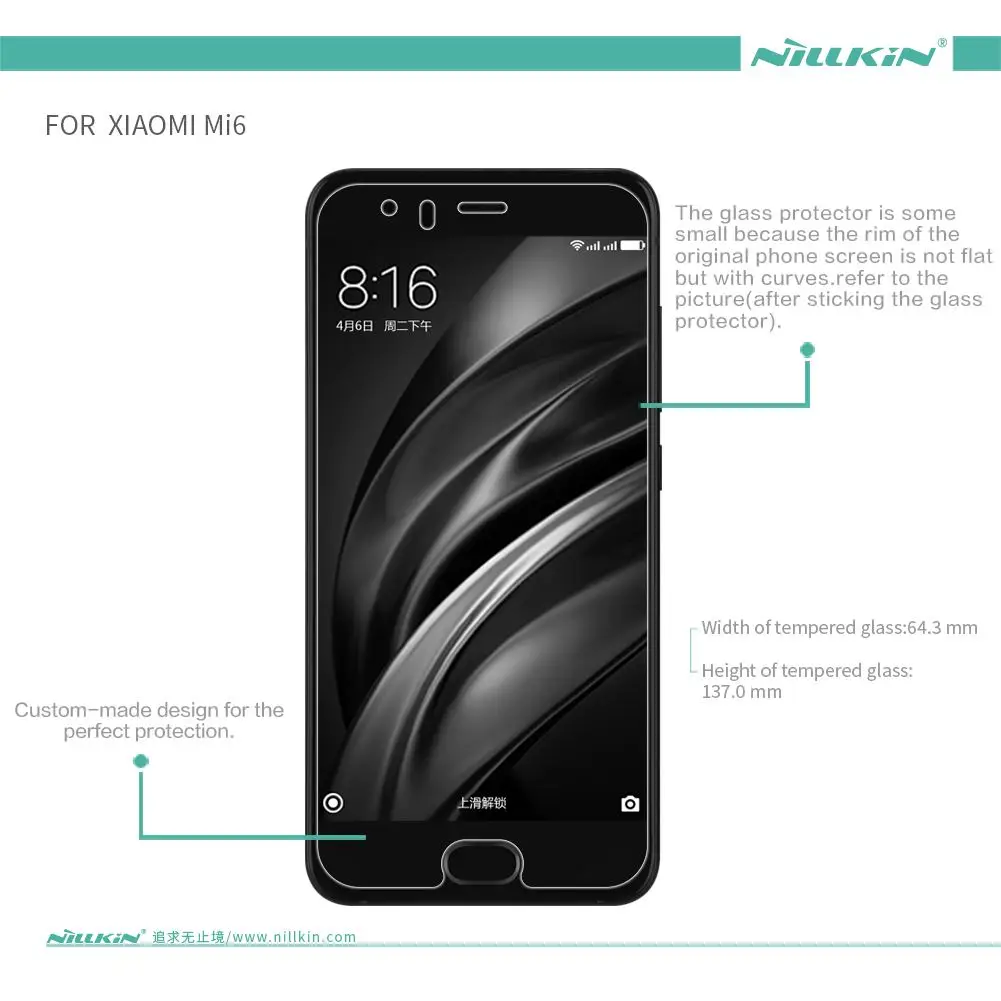 NILLKIN для Xiaomi Mi6 закаленное защита экрана Удивительный Н нм взрыв анти 9 H пленка