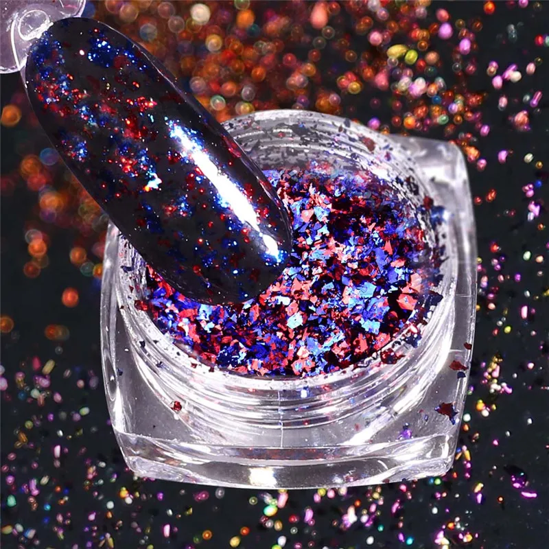 BeautyBigBang 1 коробка для ногтей, блестящая пудра для ногтей, алюминиевые блестки, 0,2 г, яркие блестки, сделай сам, для украшения ногтей, пудра