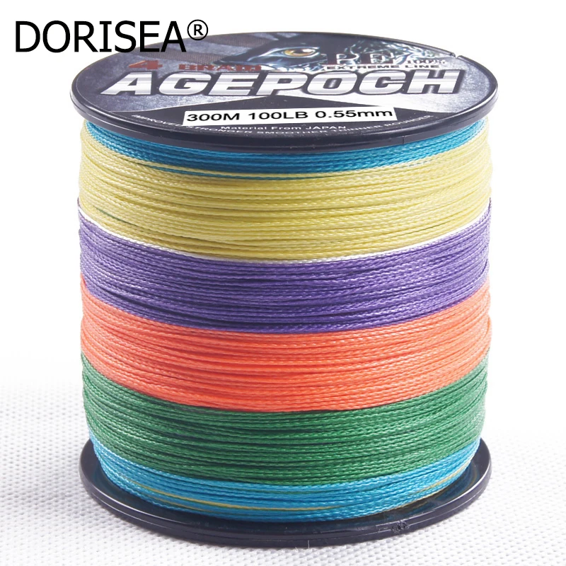 Сверхпрочная плетеная рыболовная леска DORISEA agepoch 4 нити 300 м многонитевая