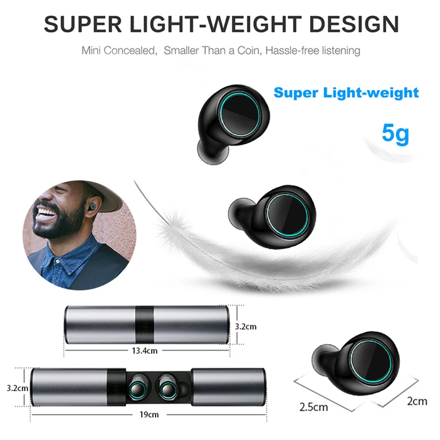 Orunjo S2 TWS беспроводные Bluetooth наушники V5.0 с сенсорным управлением мини спортивные Hi
