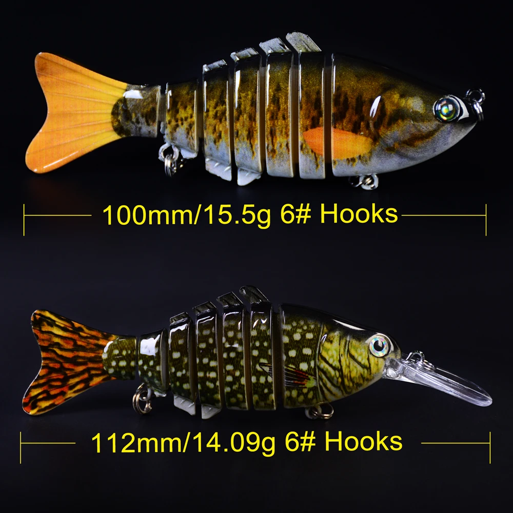 6 pcs Artificial bait 8 Segments Fishing Lures Multi Jointed Sinking Swimbait 15.5g Hard Bait Tackle Wobblers lure Crank | Спорт и