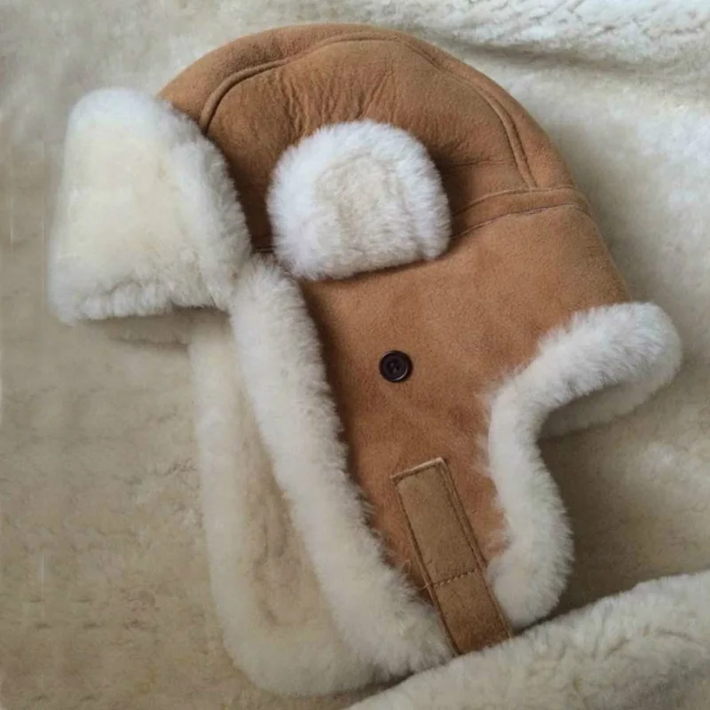 2018 зимняя женская мужская модная повседневная шапка-Охотник из овечьего меха с