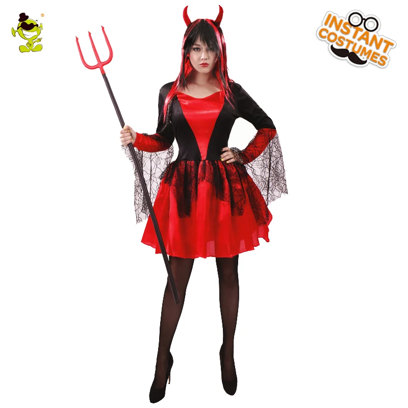 

Adult Devil Girl's Costumes For Customized Demon Women Dress For Halloween Party Fancy Dress Outfit Costumes
