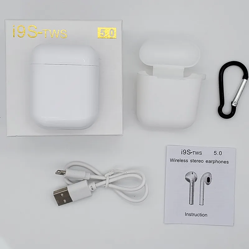 i9s has a box-5 I9 TWS Mini i9s TWS Bluetooth гарнитуры наушники беспроводные наушники для оригинальных iphone наушники Pk i7 TWS - Color: i9s has a box-5