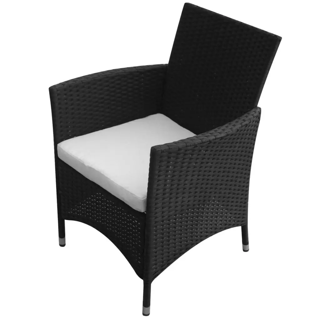 VidaXL черный поли набор садовой мебели из ротанга 1 Таблица 8 стулья|1 tables|garden furniture