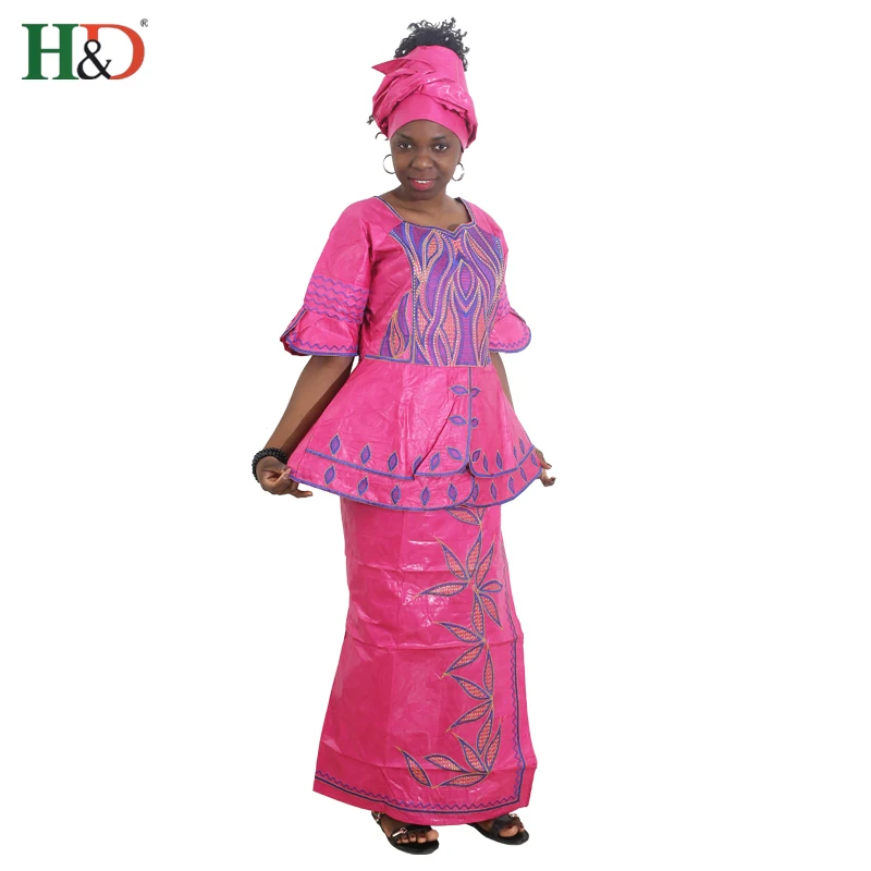H & D халат pour les africaine femme Bazin riche традиционные африканские платья для женщин 100%