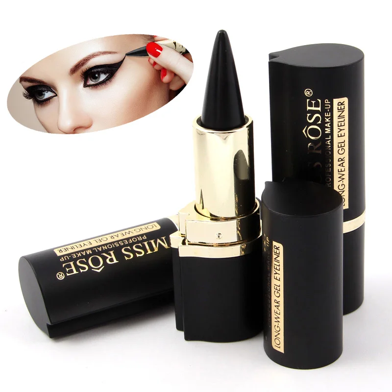 1PCS Natural Long Waterproof Black Eyeliner Paste No Blooming stimulation Golden Beam Full Dumb Tube |