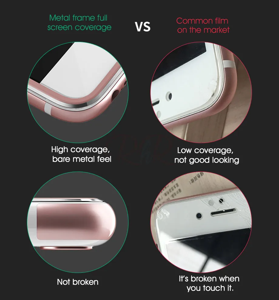 Роскошное Защитное стекло для iphone 6, 6 S, 7, 8 Plus, X, стекло для iphone 7, 6, 8, X, X, R, XS Max, защита экрана iphone 8, люминевый сплав, XR
