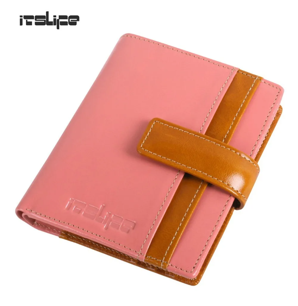 RFID блокирующий женский кошелек из воловьей кожи натуральной Женский в три