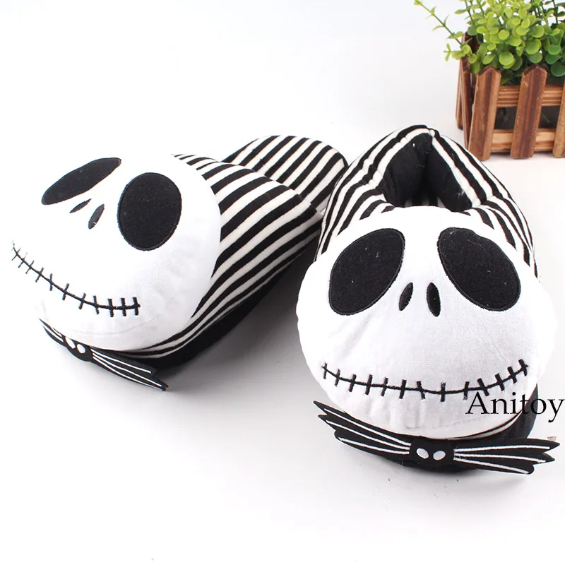 Кошмар перед Рождеством; плюшевая обувь Jack Skellington; Домашние зимние тапочки для женщин и мужчин; мягкие игрушки; 28 см