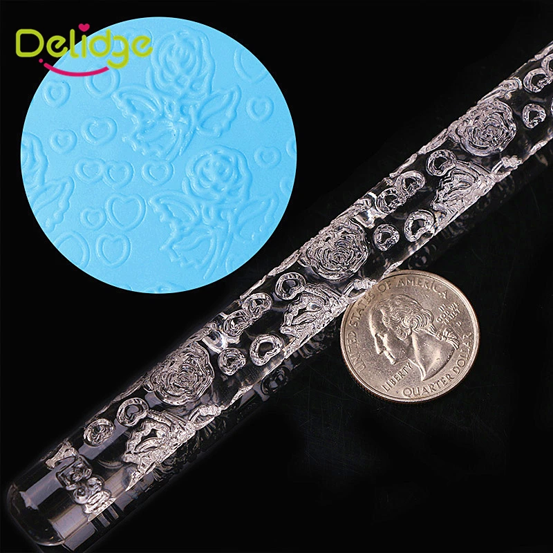 Delidge 1 шт. 10 типов тортов помадка Скалка акриловый цветок текстурированная