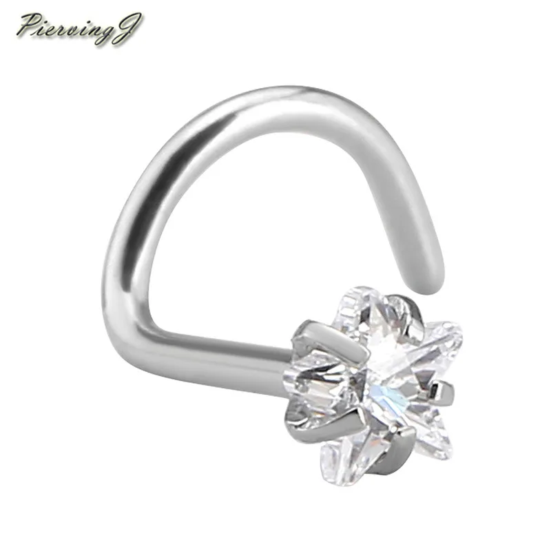 PiercingJ красиво смотрятся Нержавеющая сталь Звезда Циркон нос набор для ухода за