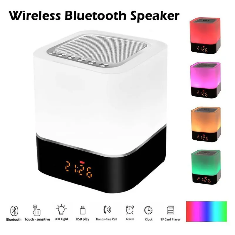 Красочные светящиеся музыка bluetooth кровать Часы Будильник интеллектуальный