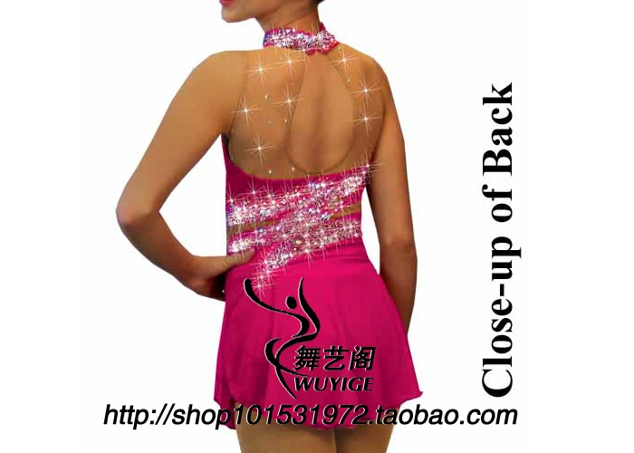 ice skating dress competition girls free shipping figure pink for H882 |