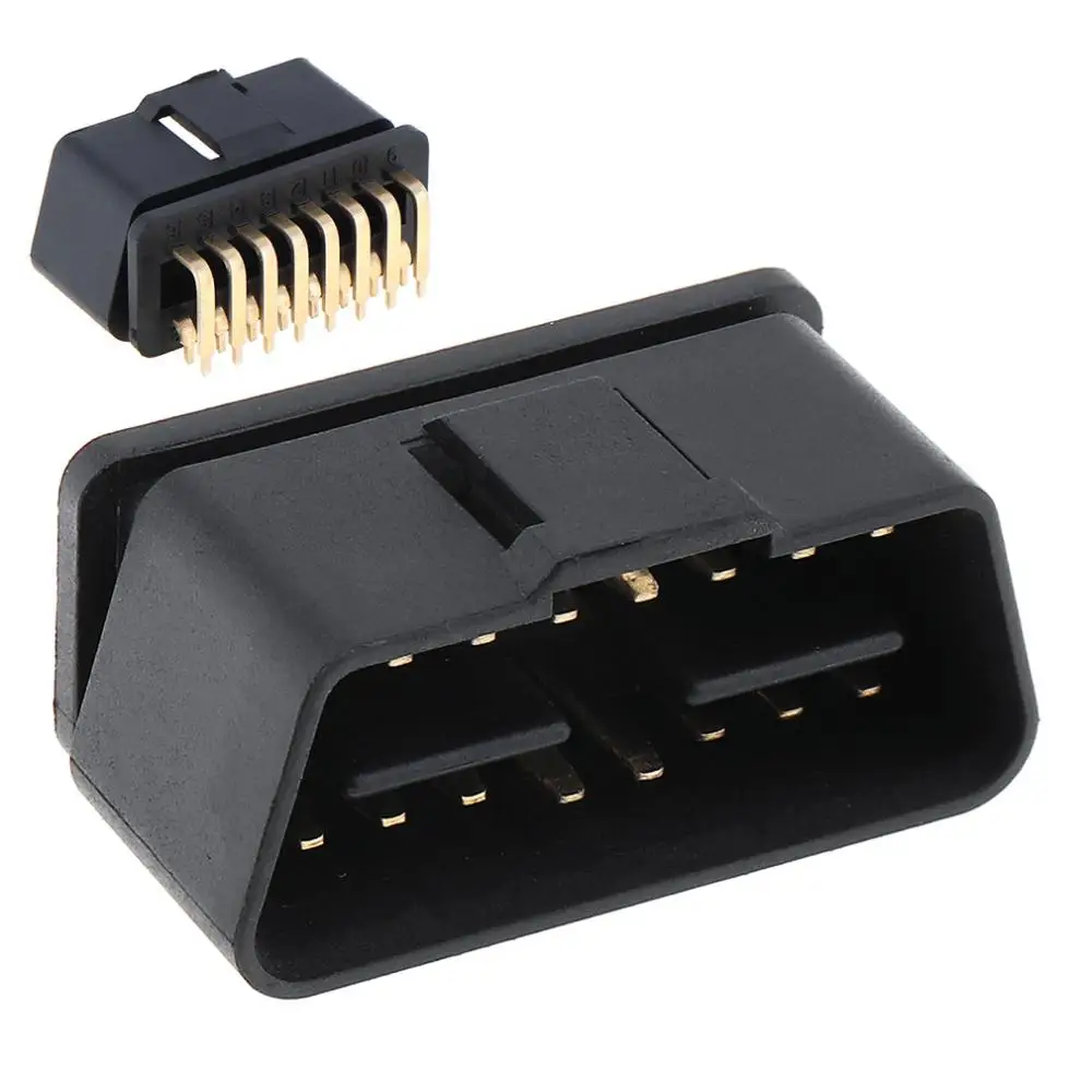 OBD II 90 градусный 16 контактный разъем для автомобильного разъема с золотым