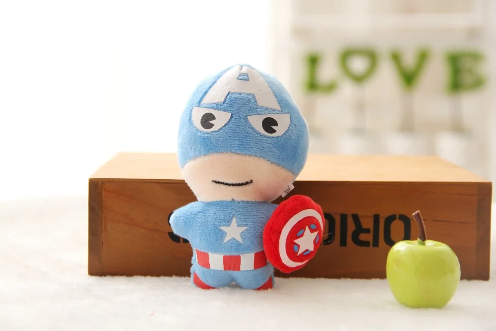 Kawaii Marvel мстители супергерой мини кукла стежка Брелок Железный человек паук