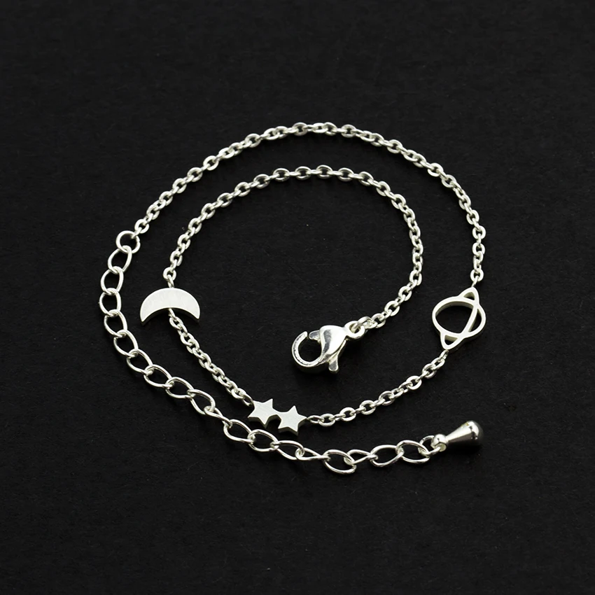 Оптовая продажа 10 шт модный браслет из нержавеющей стали для женщин Луна Звезда
