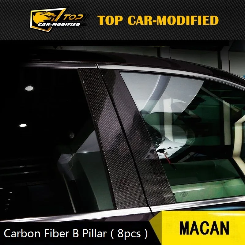 

Free Shipping 8pcs/set carbon fiber door pillar for Porsche macan 2014 up