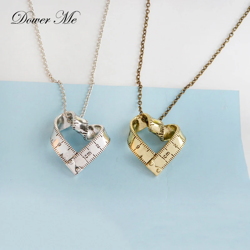 Dower Me серебро длинной цепи ожерелье Женские винтажные сплав золота сердце
