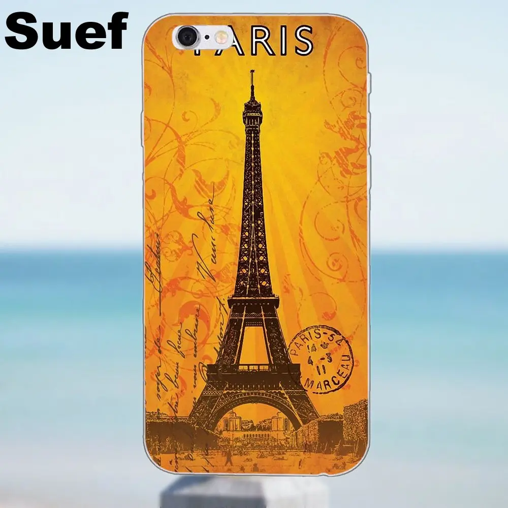 Мягкий чехол для телефона iPhone X 4 4S 5 5S 5C SE 6 6S 7 8 Plus Galaxy J1 J3 J5 J7 A3 A5 2016 2017 винтажный La Tour