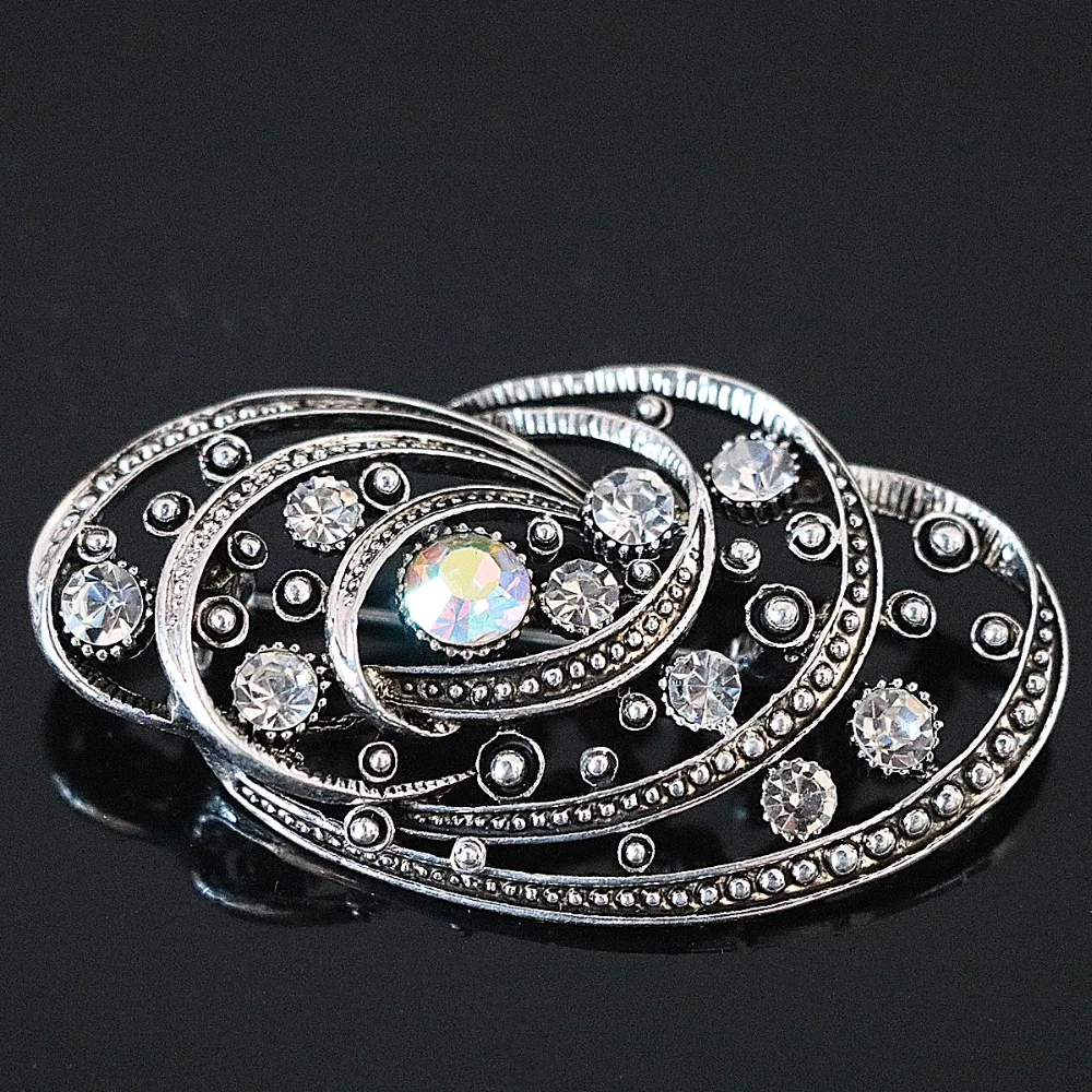 Новинка Специальная большая брошь стразы кристалл серебряный цвет женские