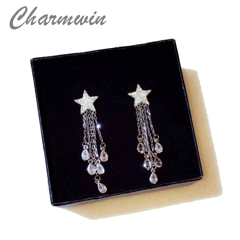 

Серьги-кисточки женские, с фианитом, PE1559