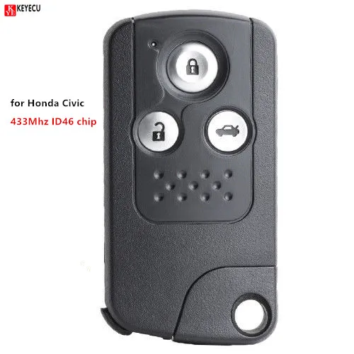 Keyecu дистанционный смарт ключ брелок 3B 433 92 МГц ID46 для Honda Civic 2009 2010 2011 2012 2013 2014 2015 72147