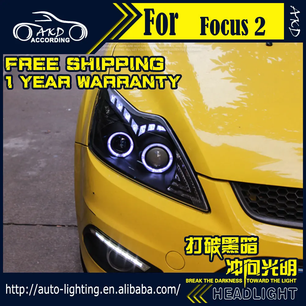 АКД стайлинга автомобилей фара для Ford светодиодная фара для Focus 2009-2011 Фокус 2 светодиодные фары DRL D2H Hid сигнала поворота Bi Xenon луч