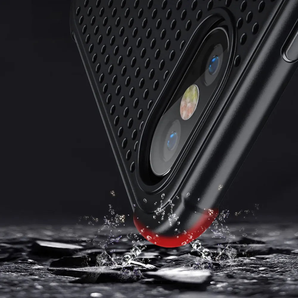 Противоударный чехол для iPhone 6 6s 7 8 полый дышащий Plus X XS XR Max кольцевой магнитный