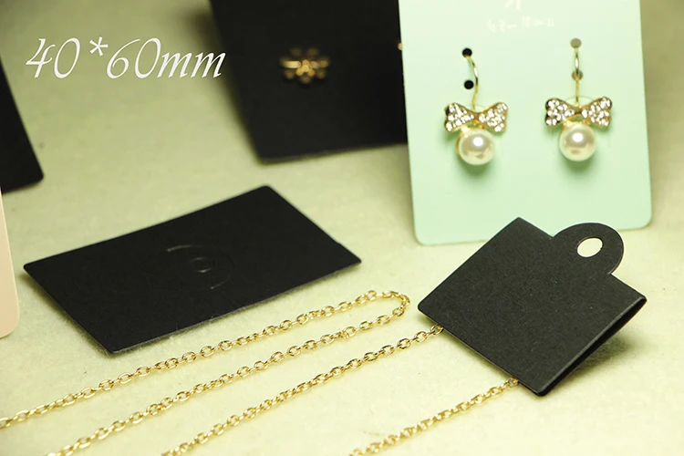 

100pcs/lot Kraft Fashion Jewelry Necklace Earring Hair Clip Card Blank Black Paper Card Hang Tag DIY Jewelry Displays