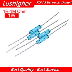 20 шт. 1 Вт металлический пленочный резистор 1% 1R  1M 2R 10R 22R 47R 100R 330R 1K 4,7 K 10K 22K 47K 100K 330K 470K 1 2 10 22 47 100 330 ом