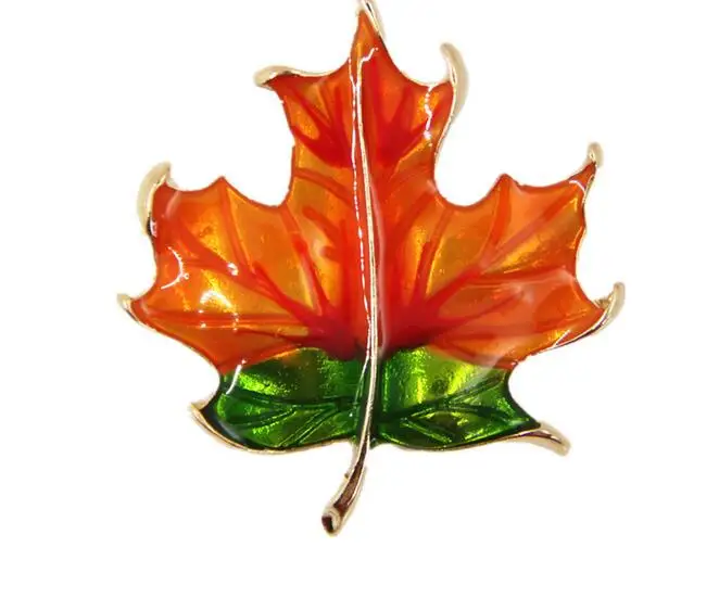 Винтажная эмалированная брошка в виде кленового листа для мужчин и женщин Броши