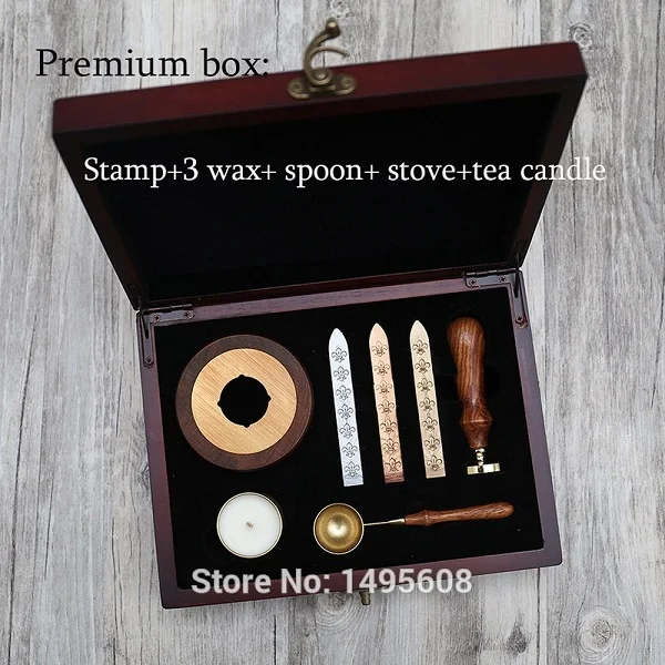 Premium box Королевская семья воск печать штамп/уплотнение воск печать/винтажная ключ Свадебная печать, латунь штамп WS082 - Цвет: Premium box
