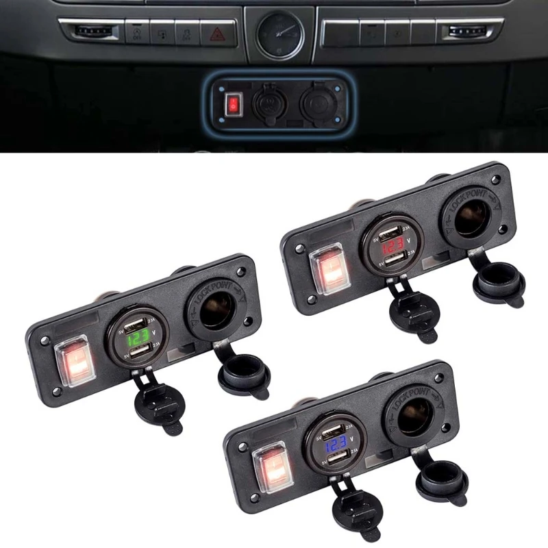 Автомобильный лодочный грузовик 12В 24В 2 USB зарядное устройство переключатель