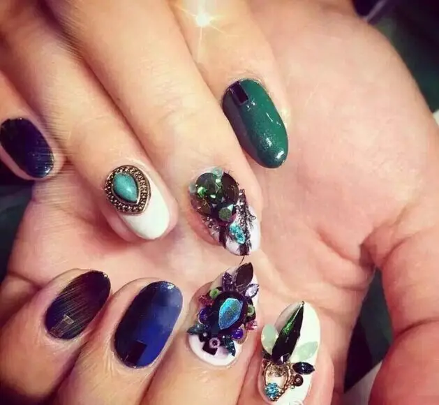 5 шт много цветов длинные капли воды Flatback Стеклянные стразы для украшения ногтей