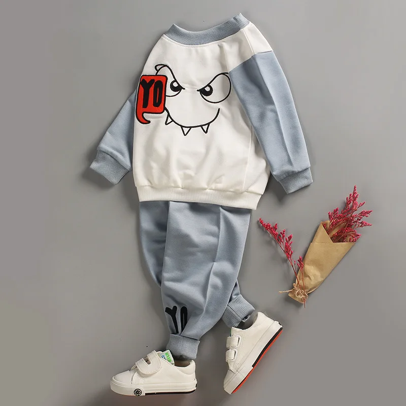 

[Unini-yun] New Spring Autumn baby children boys girls Cartoon Dog Cotton Clothing Sets T-Shirt+Pants Sets Suit 12M18m6T5t3t4t
