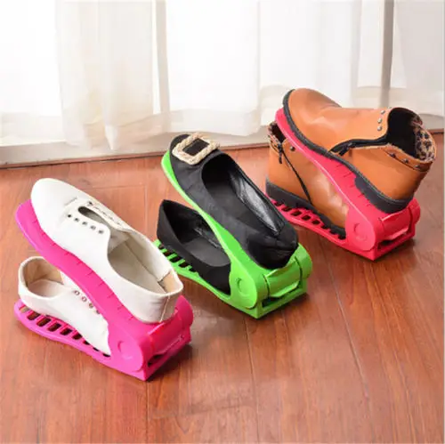 Многоцветная стойка-органайзер для обуви компактная пластиковая вешалка