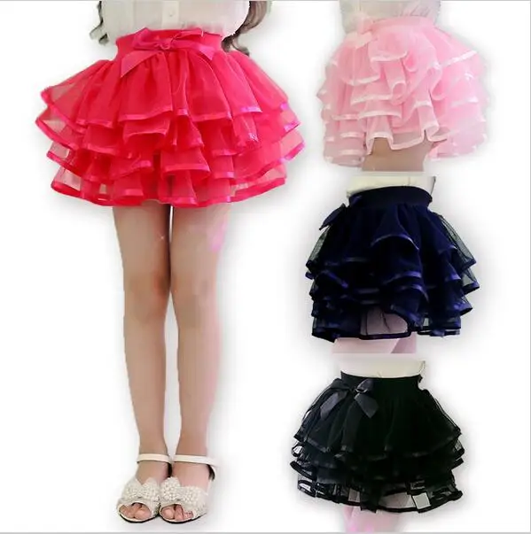 

UNIKIDS New fashion girls tutu skirts baby Bowknot skirt retail childrens fluffy pettiskirts kids Layered casual skirt for girls
