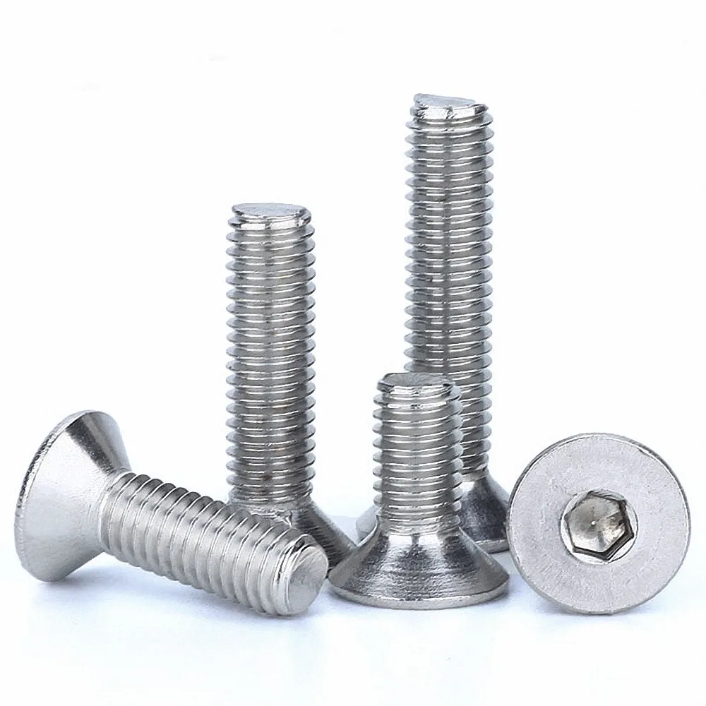 

316 Stainless Steel Marine Grade Allen Bolts 8 10 12 14 16 20-100mm M6 M8 M10 DIN7991 Hex Socket Countersunk Head Cap Screw A4