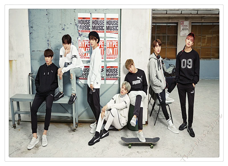 Kpop bangtan постер для мальчиков ясное изображение наклейки на стену украшение дома хорошее качество печать белая крафт-бумага домашний арт бренд - Цвет: Непроницаемый
