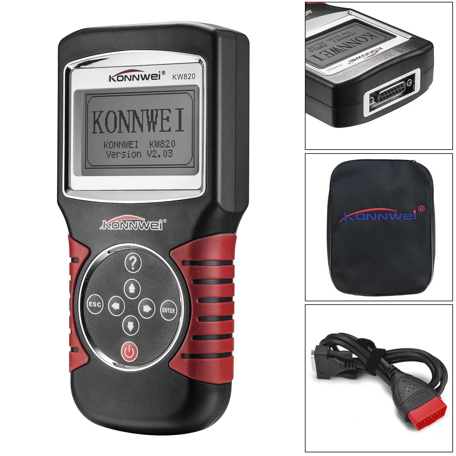 KONNWEI KW820 многоязычный OBD2 сканер Авто диагностический инструмент OBD 2 PK AD310 NT301 обновление бесплатно на ПК лучше, чем ELM327
