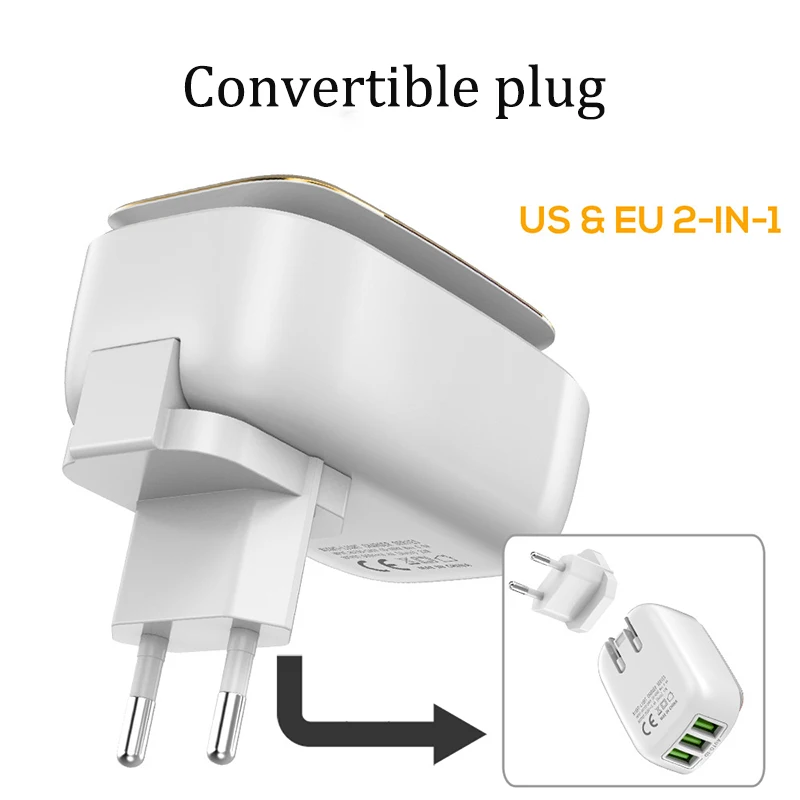Сетевое зарядное устройство TOPK 3U 5 В/3 4 А 18 Вт EU 2 в 1 USB для iPhone X Samsung S9 Xiaomi mi 8