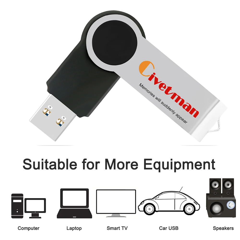 Civetman USB флеш-накопитель 32 ГБ вращающийся металлический USB 3,0 флеш-накопитель 128 г флеш-накопитель высокоскоростной usb-флеш-накопитель 64 ГБ флеш-накопитель