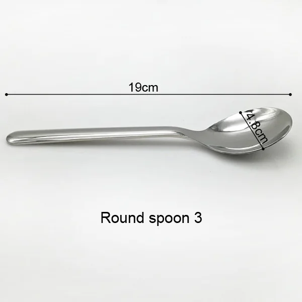 Roound spoon 3 Супная ложка утолщение 304 Нержавеющая сталь ложка Ресторан отеля частный бытовой Нержавеющая сталь ложки, столовая посуда большая ложка - Цвет: Roound spoon 3